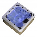 aurora 7 person hot tub with blue lights