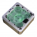 aurora 7 person hot tub with green lights
